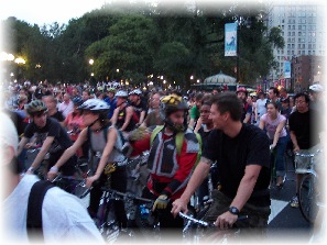 The bicycle protest started off friendly, quiet and reserved