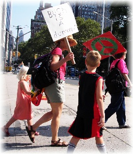 The children left the parade learning how to hate