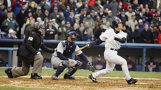 Hideki Matsui with his 31st homerun helped propel the Yankees to their Division title