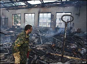 Explosions inside the Russian school buildings brought down the roof