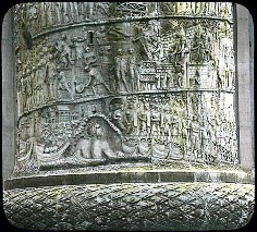 The Trajan Column depicts Trajan's detailed carvings as a war commentary
