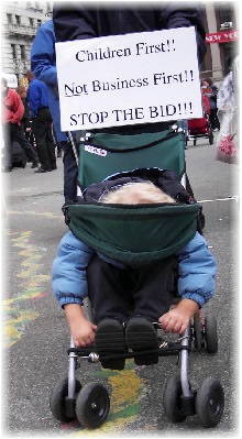 Angus, the youngest of my grandchildren, seemed fed up after hearing the Mayor's announcement